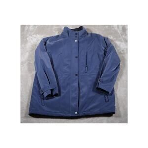 Liz Claiborne Jacket Mens Large Blue Full Zip Water Resistant Parka Coat Winter